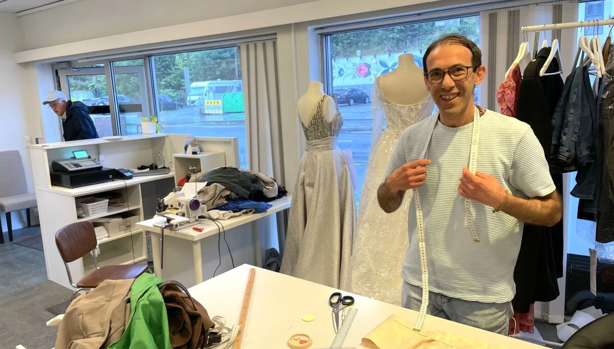 Nourvan skredderverksted i Os, klar for reparasjon og omsøm